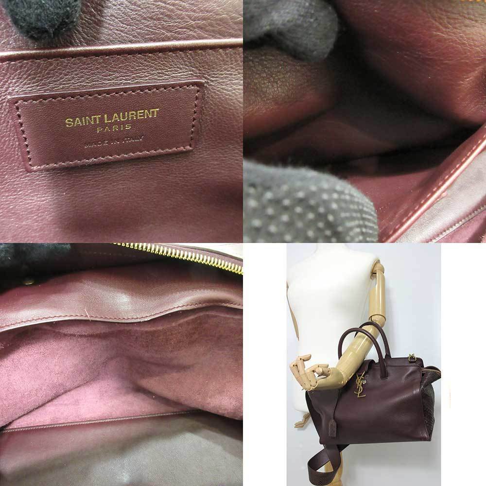 Saint Laurent Python Handbag Red - image 6